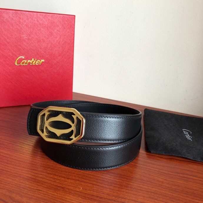 Cartier Stainless steel CC hollow metal buckle cowhide sheep pattern 3.5cm belt