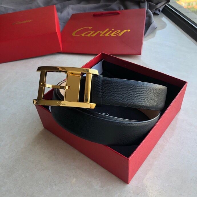 Cartier Delicate buckle leather 3.5cm men s belt