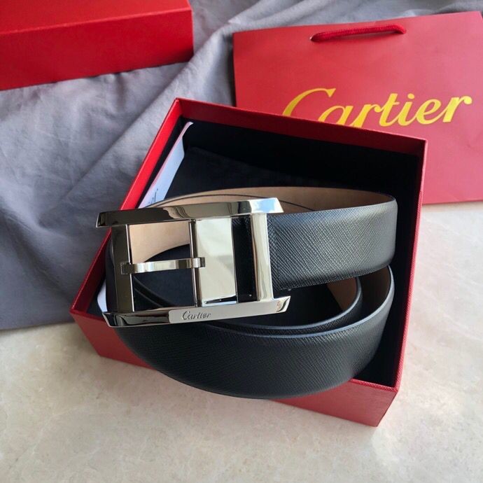 Cartier Delicate buckle leather 3.5cm men s belt