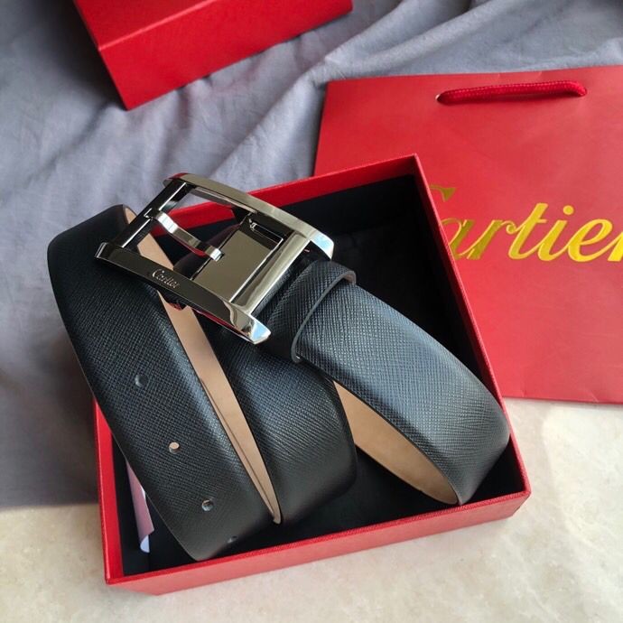 Cartier Delicate buckle leather 3.5cm men s belt