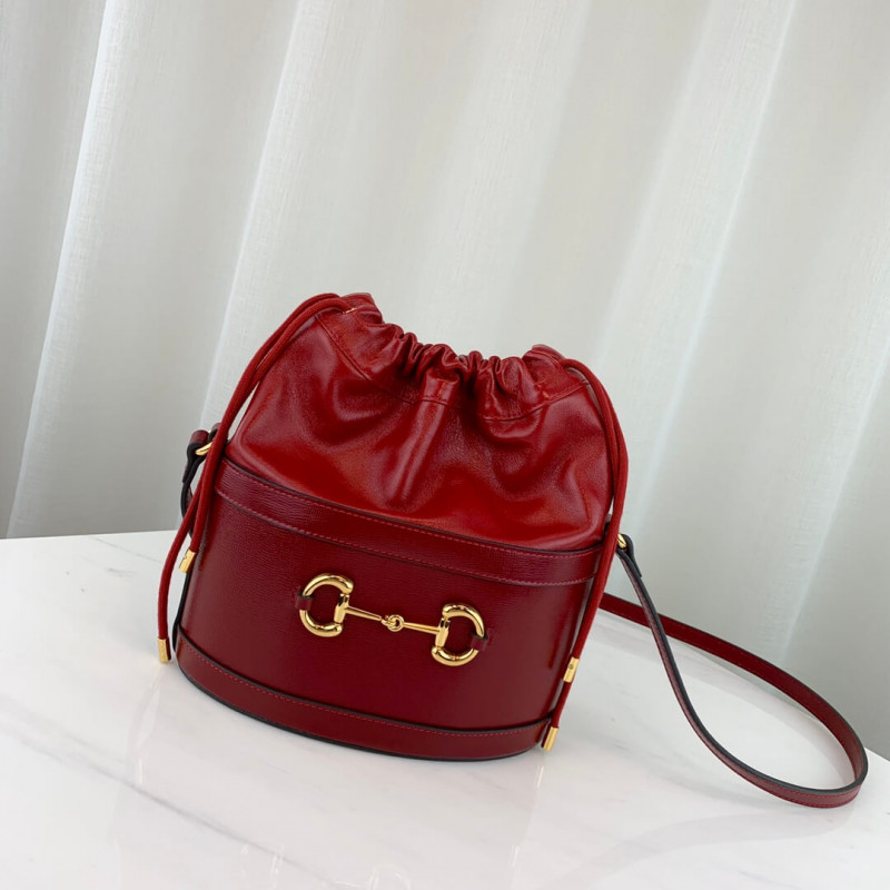 Gucci 1955 Horsebit Bucket Bag 602118 Red