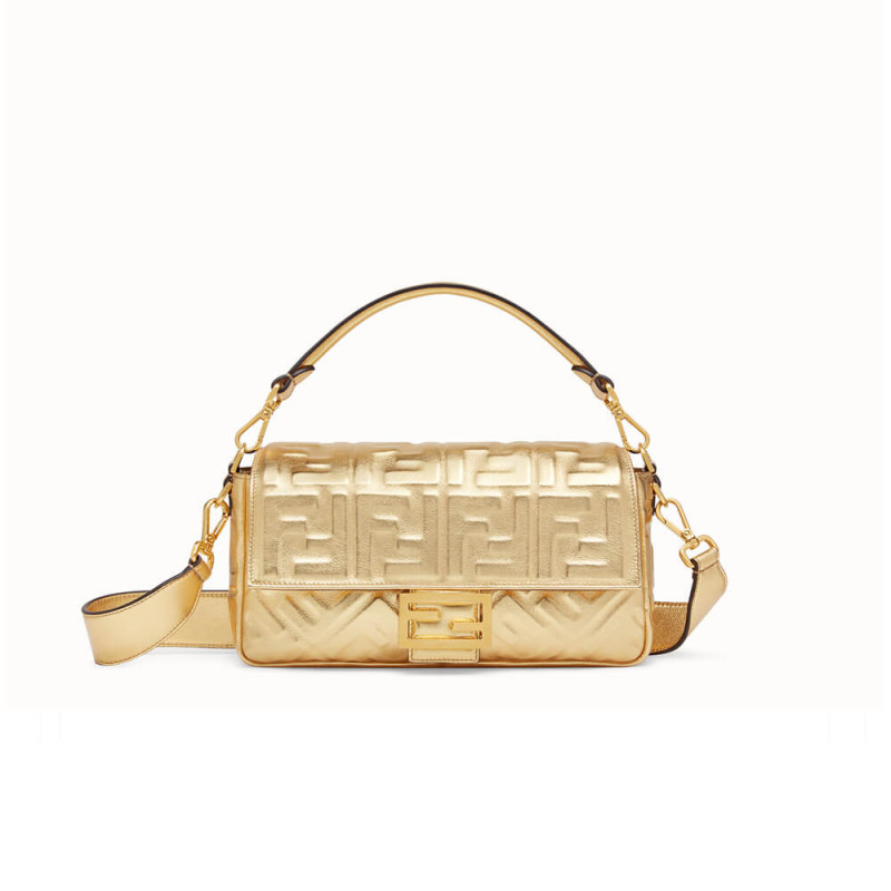 Fendi Baguette Golden Leather Bag 8BR60