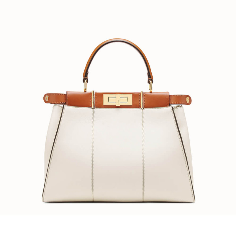 Fendi Peekaboo Iconic Medium Leather Bag 8BN290 White