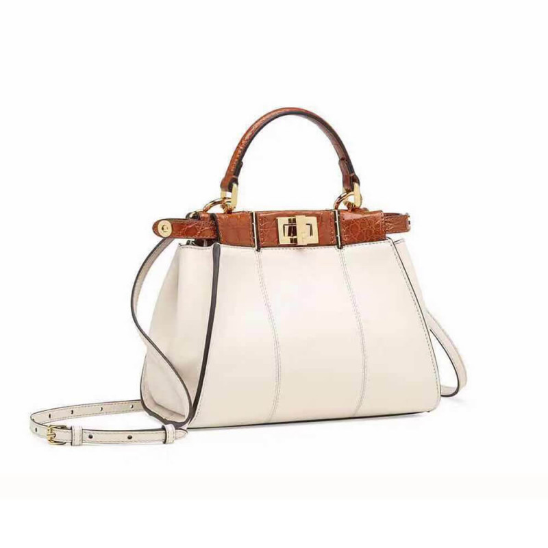 Fendi Peekaboo Iconic Mini Leather Bag 8BN244 White