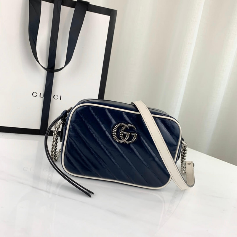 Gucci GG Marmont Matelassé Mini Bag 448065 Blue