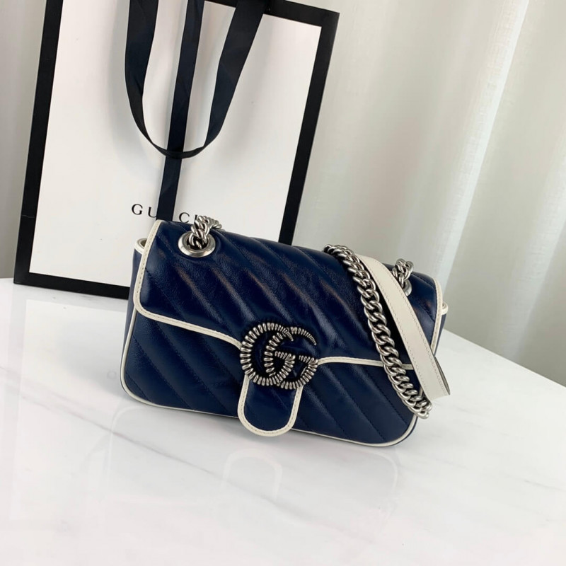 Gucci GG Marmont Matelassé Mini Bag 446744 Blue