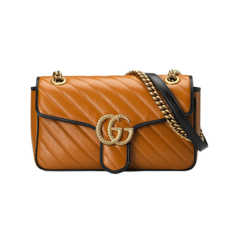 Gucci GG Marmont Small Shoulder Bag 443497 Cognac