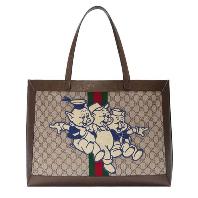 Gucci Ophidia GG Tote with Three Little Pigs 547947