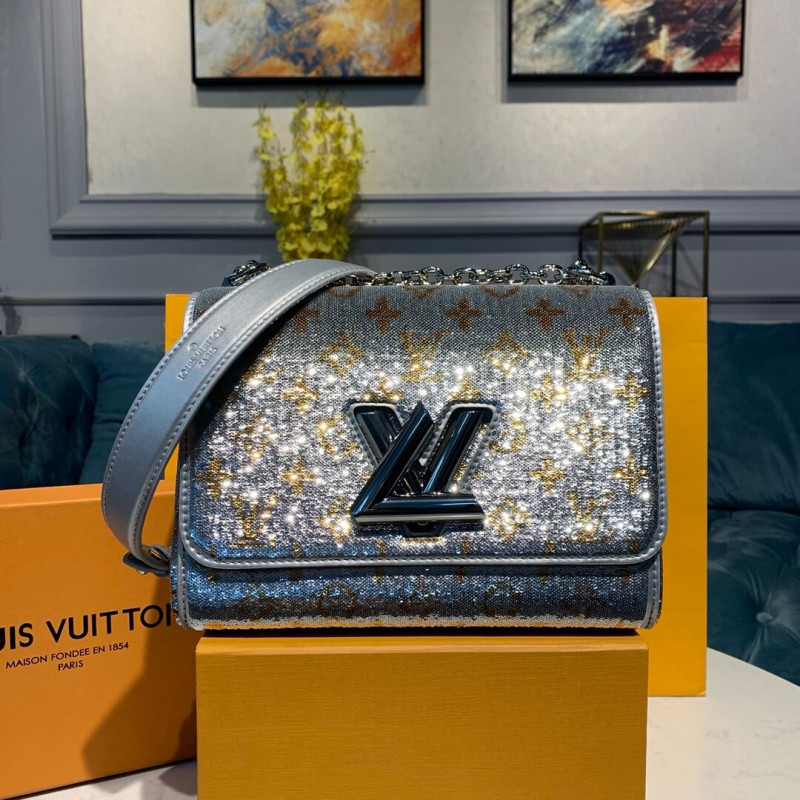 Louis Vuitton Twist MM with Silver Sequins M50282