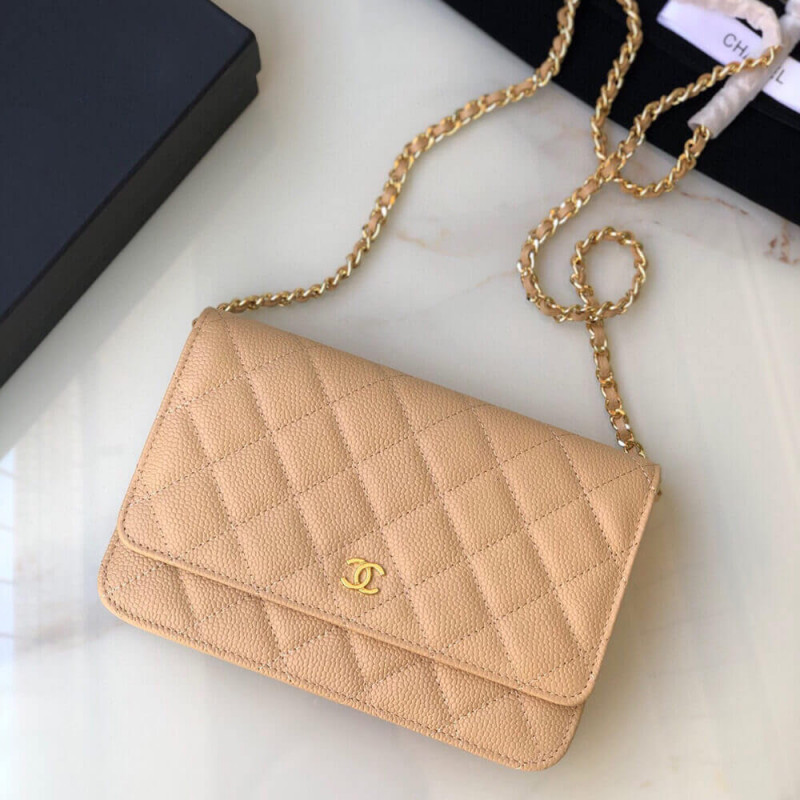 Chanel Caviar Quilted Wallet On Chain Woc A33814