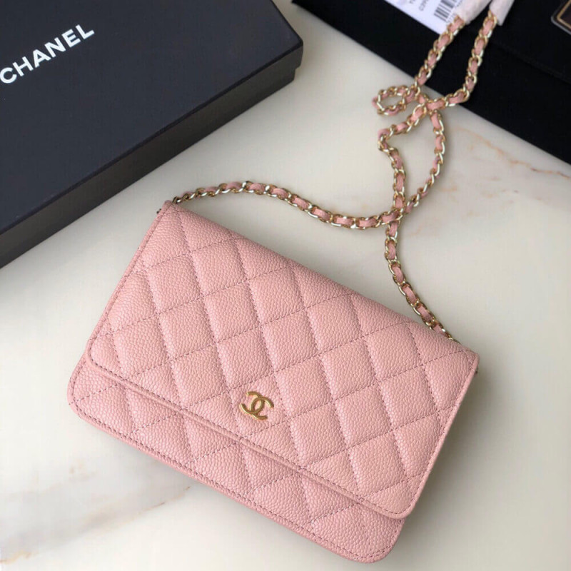 Chanel Caviar Quilted Wallet On Chain Woc A33814