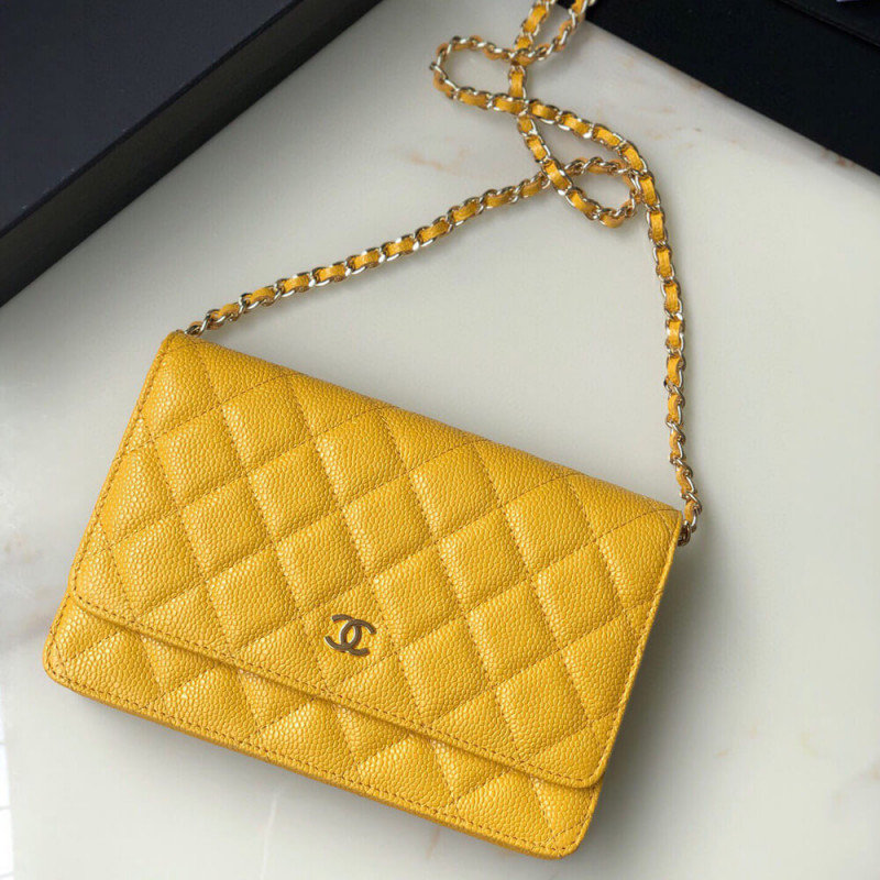 Chanel Caviar Quilted Wallet On Chain Woc A33814