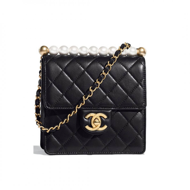 Chanel Small Pearl Chain Flap Bag AS0584