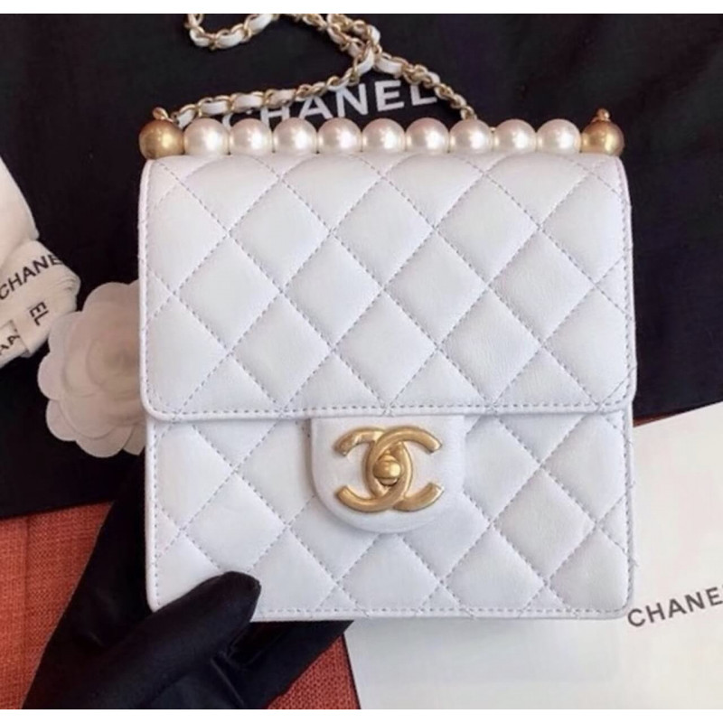 Chanel Small Pearl Chain Flap Bag AS0584