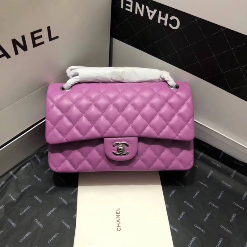 Chanel 1112 Purple Medium Size 2.55 Lambskin Leather Flap Bag