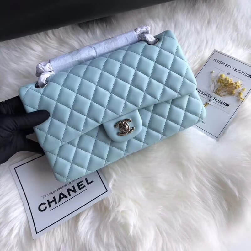 Chanel 1112 Tiffany Blue Medium Size 2.55 Lambskin Leather Flap Bag