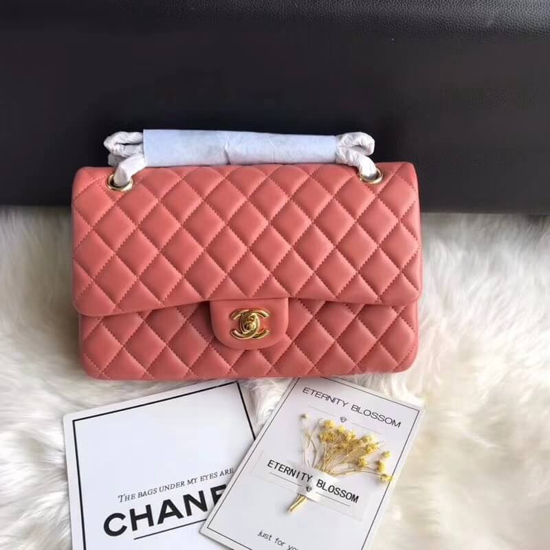 Chanel 1112 Rose Quartz Medium Size 2.55 Lambskin Leather Flap Bag