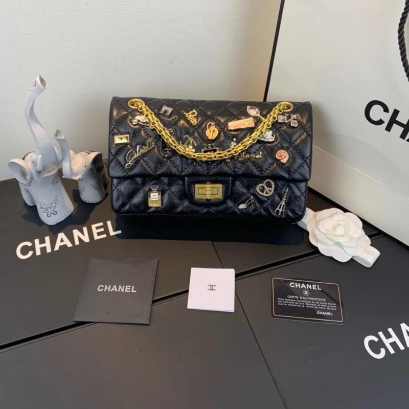 Chanel Aged Calfskin Lucky Charms 2.55 Flap Bag A01112