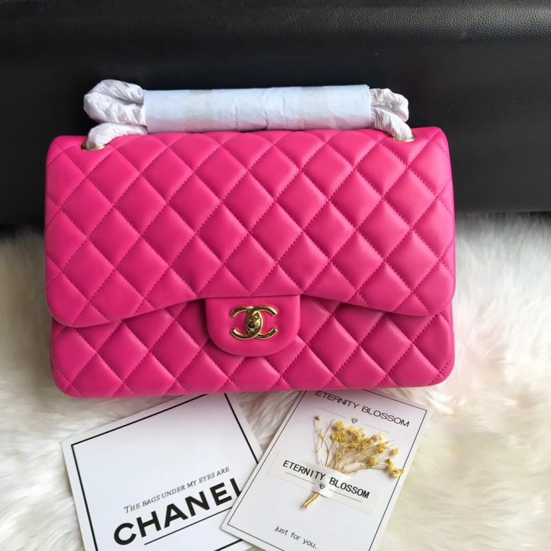 Chanel Lambskin 30cm Classic Flap Bag A1113