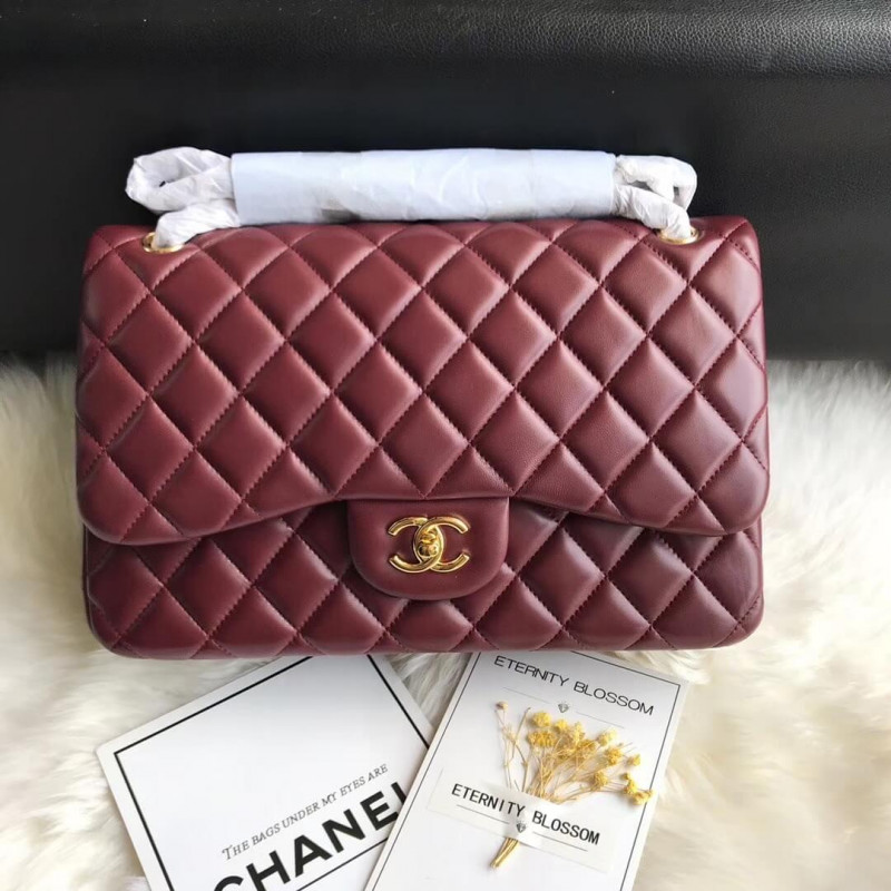 Chanel Lambskin 30cm Classic Flap Bag A1113