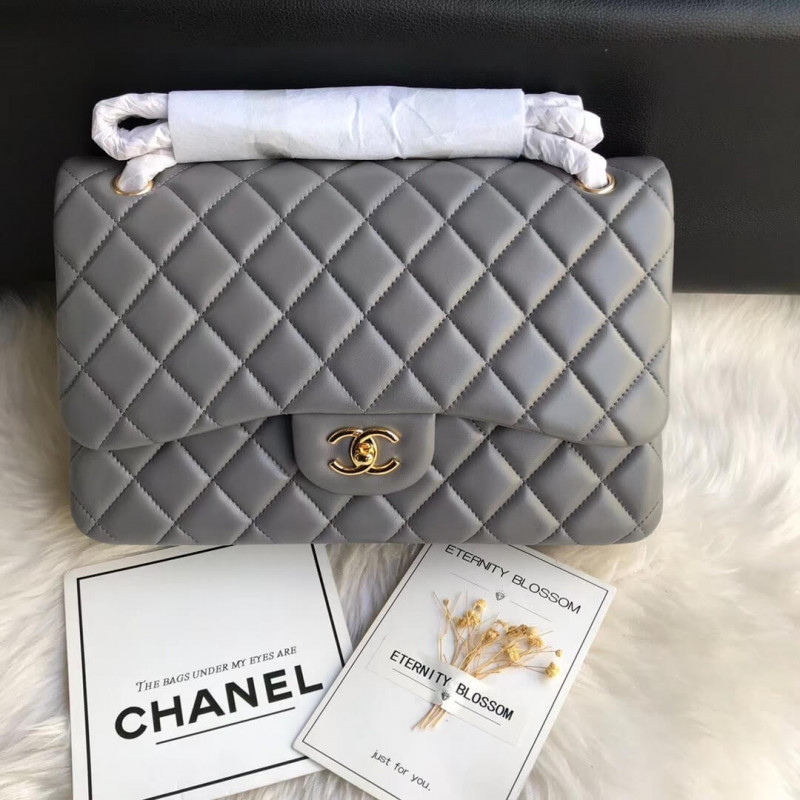 Chanel Lambskin 30cm Classic Flap Bag A1113