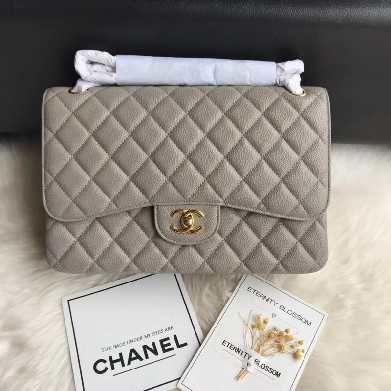 Chanel Caviar Calfskin 30cm Classic Flap Bag A01113