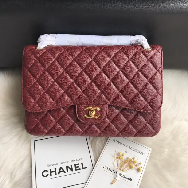 Chanel Caviar Calfskin 30cm Classic Flap Bag A01113