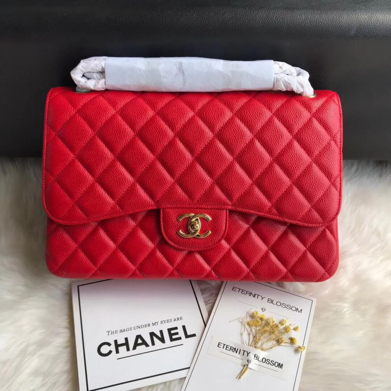 Chanel Caviar Calfskin 30cm Classic Flap Bag A01113