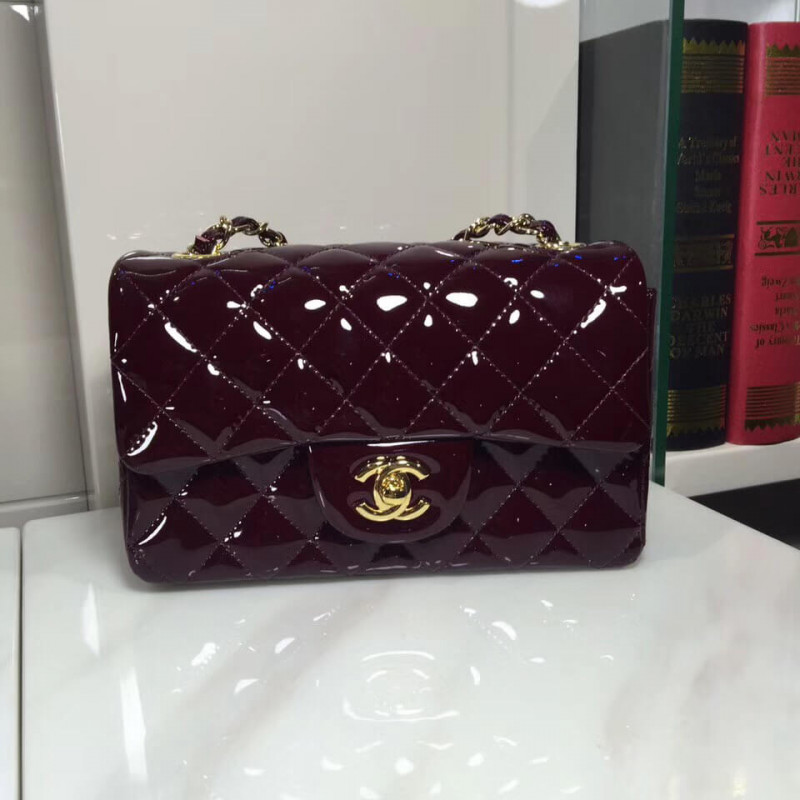 Chanel Pantent Leather 20cm Classic Flap Bag 1116