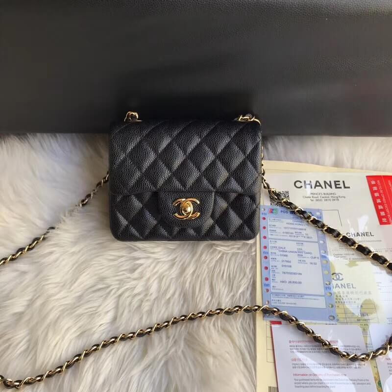 Chanel Caviar Leathe 17cm Classic Flap Bag 1115