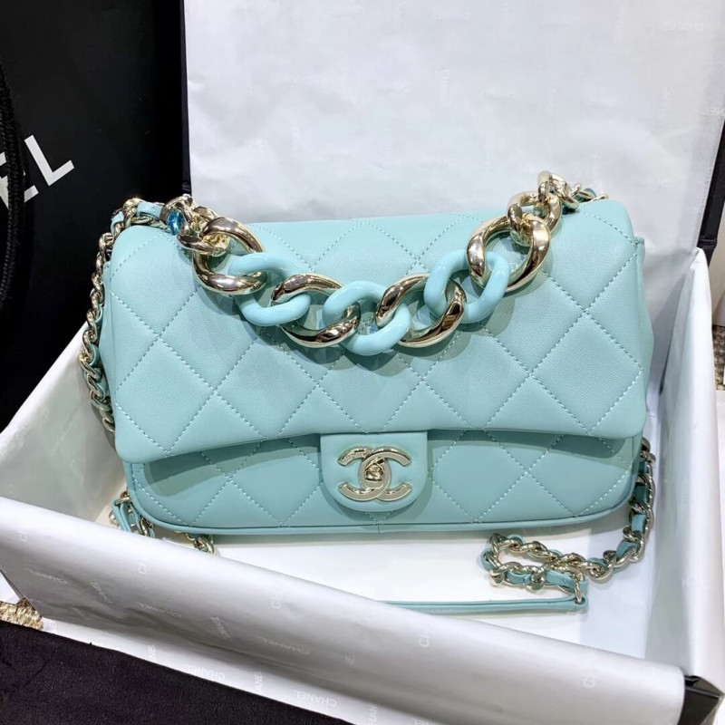 Chanel Flap Bag With Large Bi-Color Chain AS1353