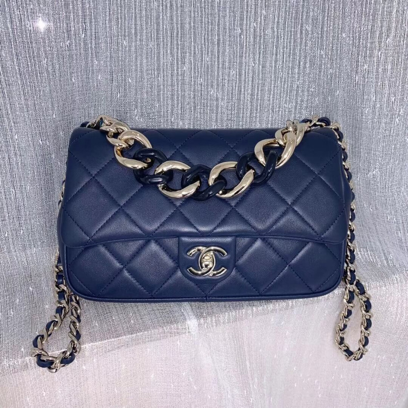 Chanel Flap Bag With Large Bi-Color Chain AS1353