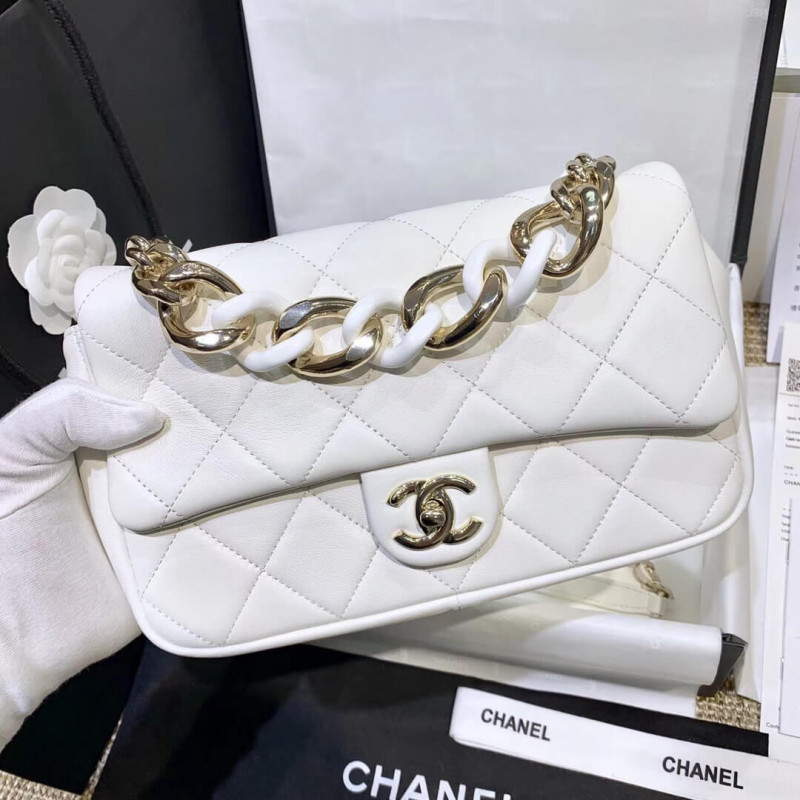 Chanel Flap Bag With Large Bi-Color Chain AS1353