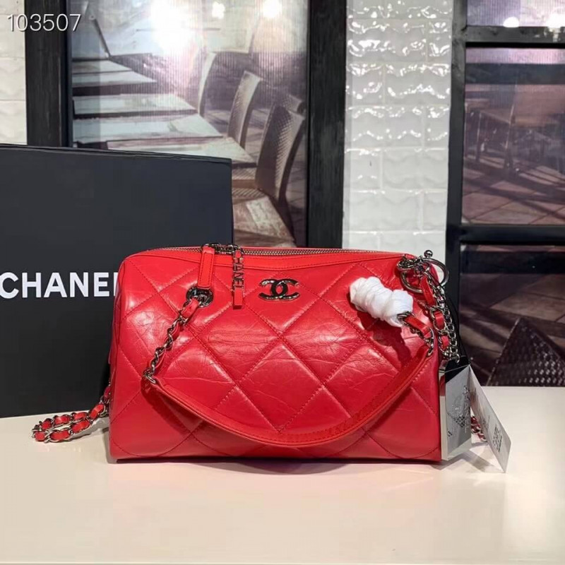 Chanel Small Bowling Bag in Calfskin AS1321