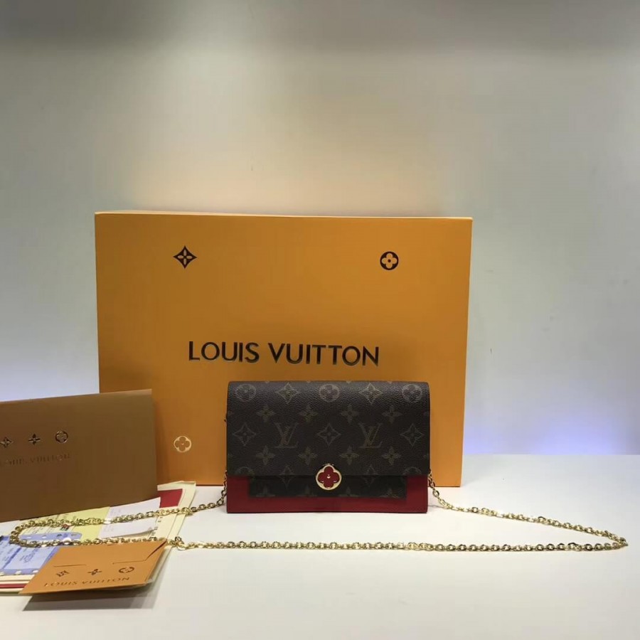 Louis Vuitton Monogram Canvas Flore Chain Wallet M67404 M67405