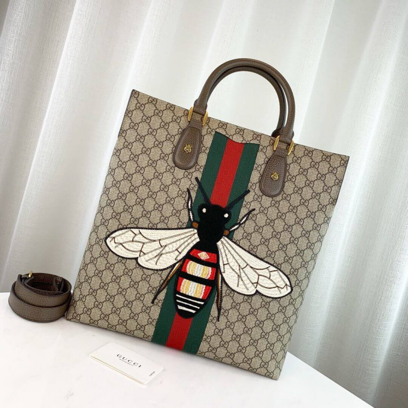 Gucci Embroidered Bee Shopping Bag 437549