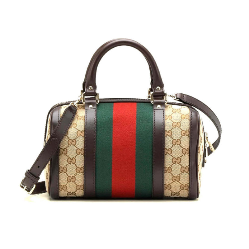 Gucci Vintage Web Original GG Boston Bag 269876 Coffee