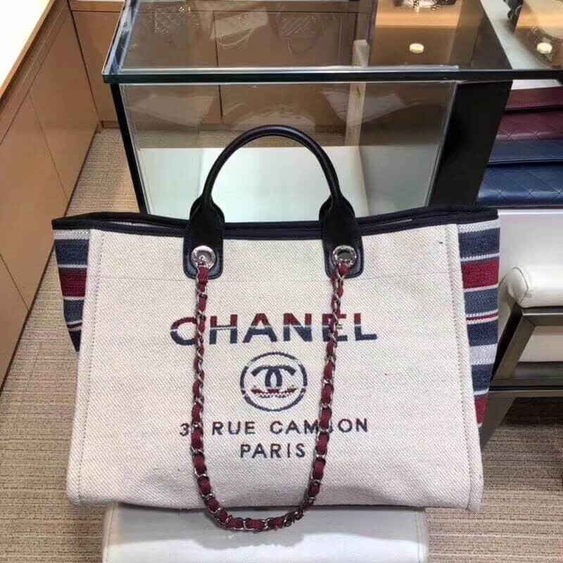 Chanel Deauville Tote 38cm Canvas Bag A66941 Multi