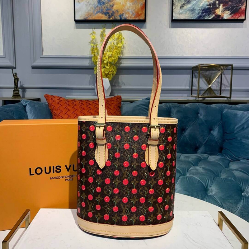 Louis Vuitton Monogram Cherry Petit Bucket M42238