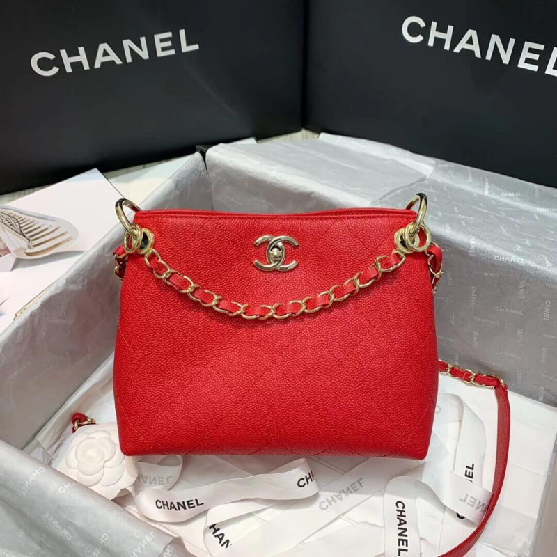 Chanel Grained Calfskin Small Hobo Bag AS1461