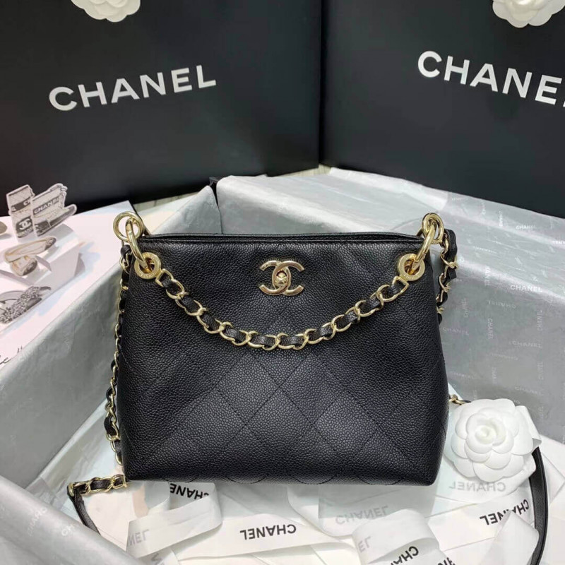 Chanel Grained Calfskin Small Hobo Bag AS1461