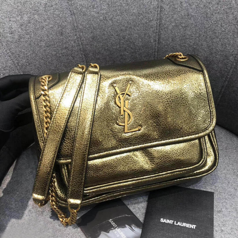 YSL Saint Laurent Niki Baby In Crinkled Vintage Leather 533037