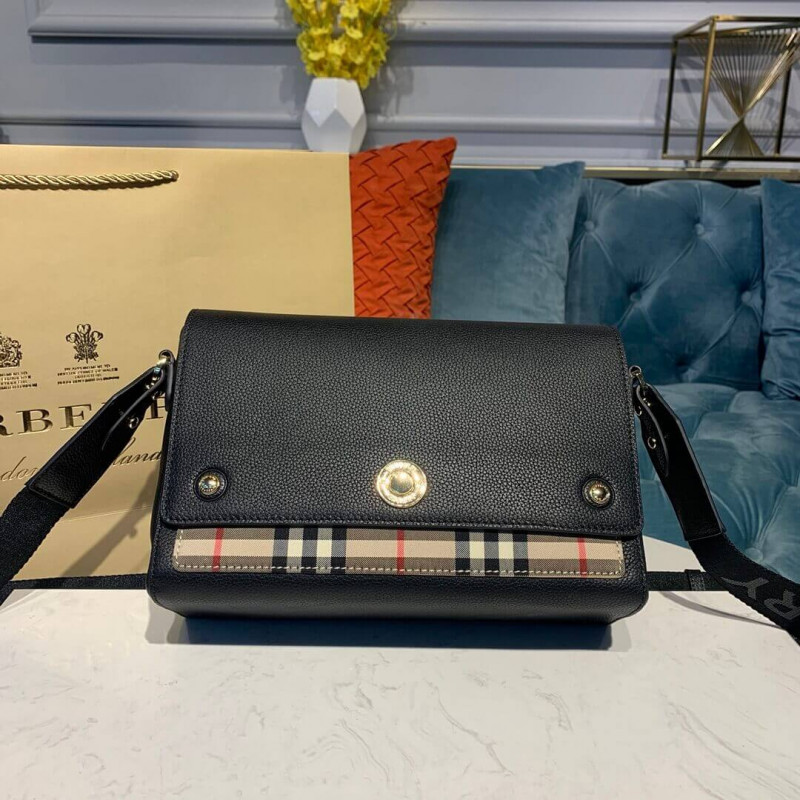 Burberry Leather and Vintage Check Note Crossbody Bag 80211101