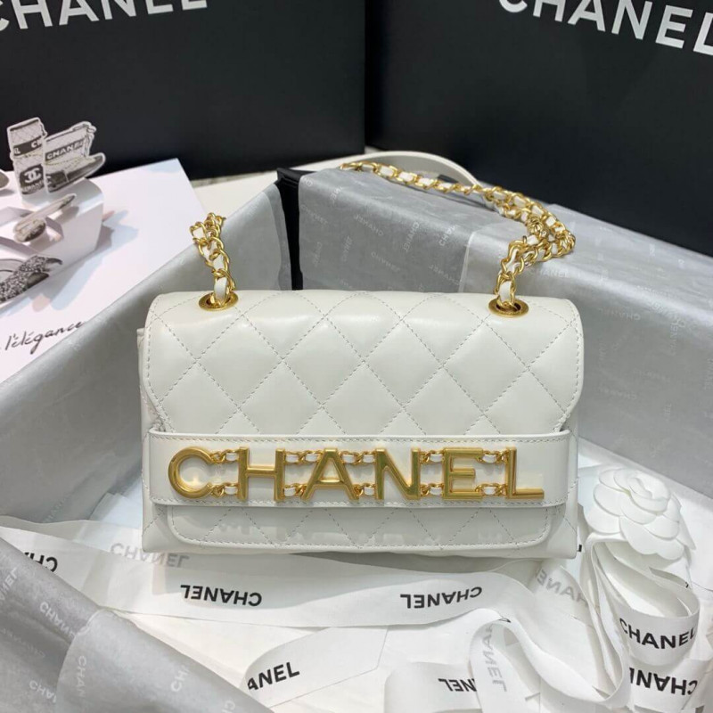 Chanel Front Logo Small Flap Bag AS1490