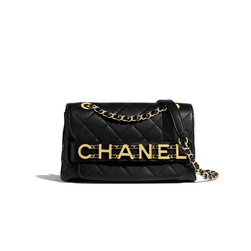 Chanel Front Logo Small Flap Bag AS1490