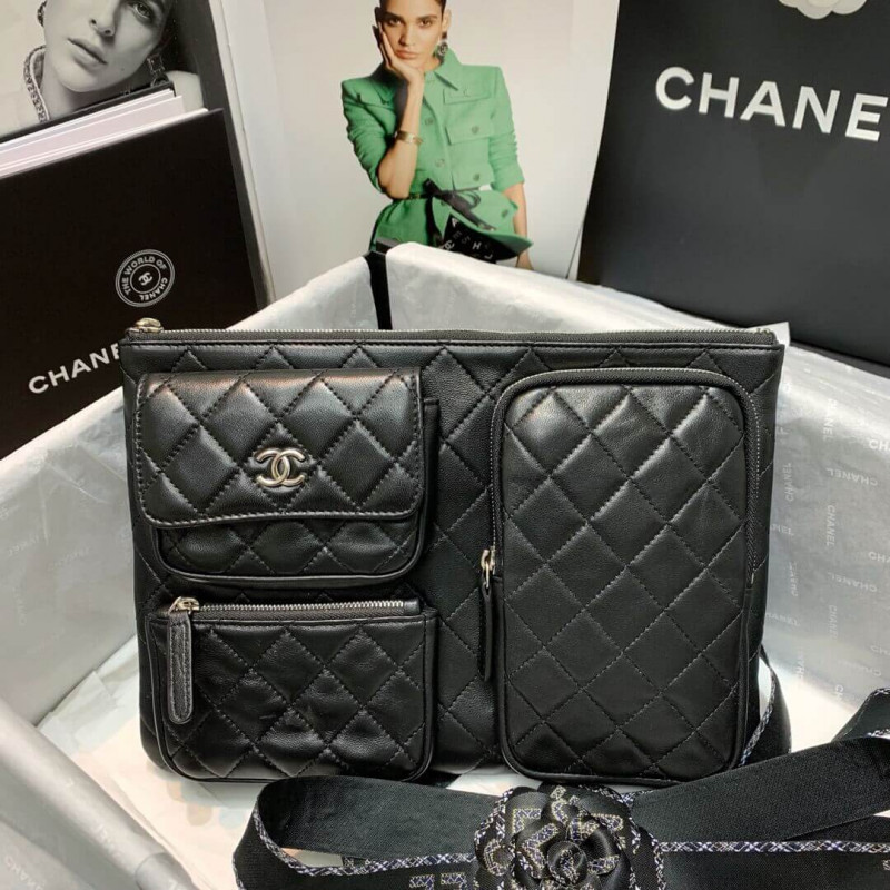 Chanel Lambskin Cases with Accessories AP1054 Black