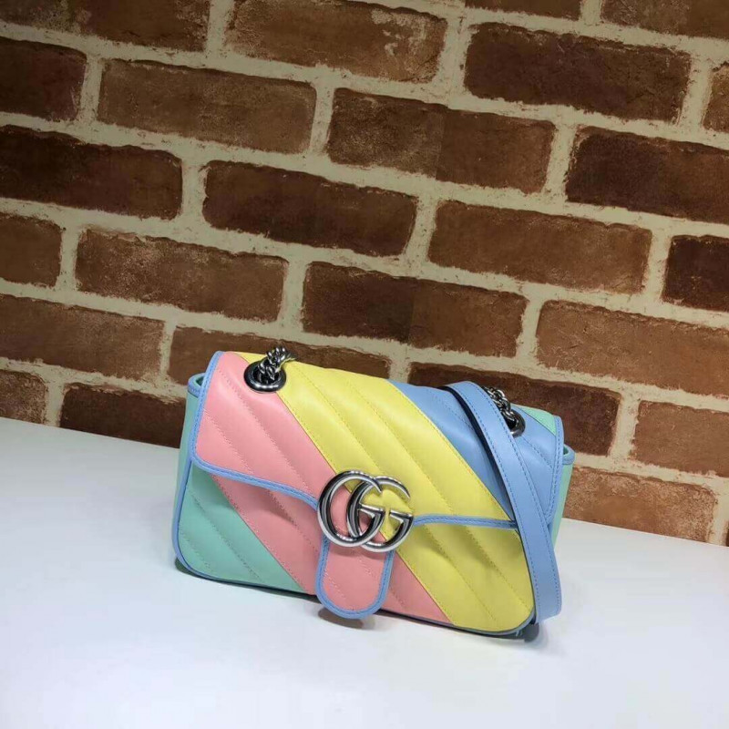 Gucci GG Supreme Mini Bag In Pastel And Rainbow 446744