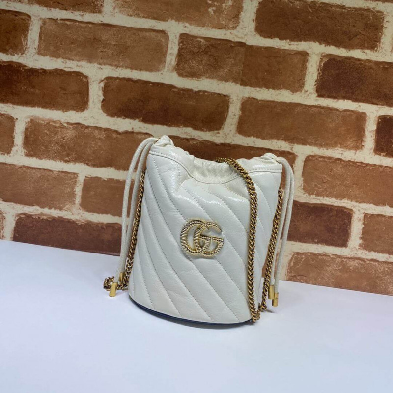 Gucci GG Marmont Mini Bucket Bag 575163 White
