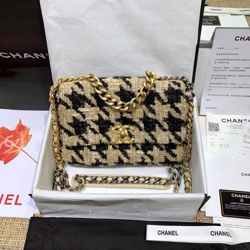 Chanel 19 Tweed Maxi Flap Bag AS1160