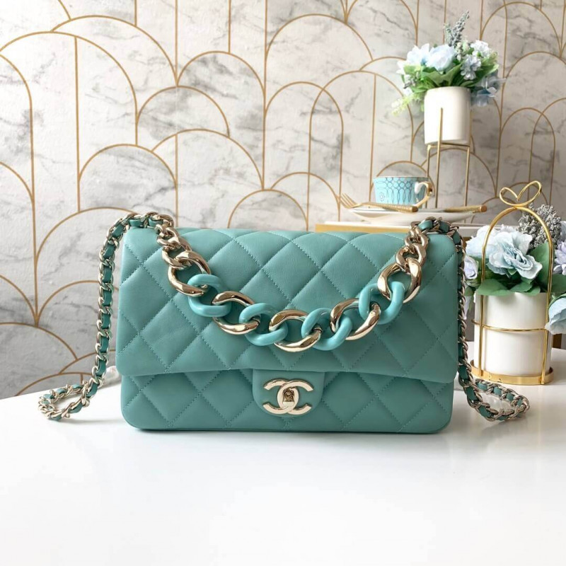 Chanel Flap Bag With Large Bi-Color Chain AS1354